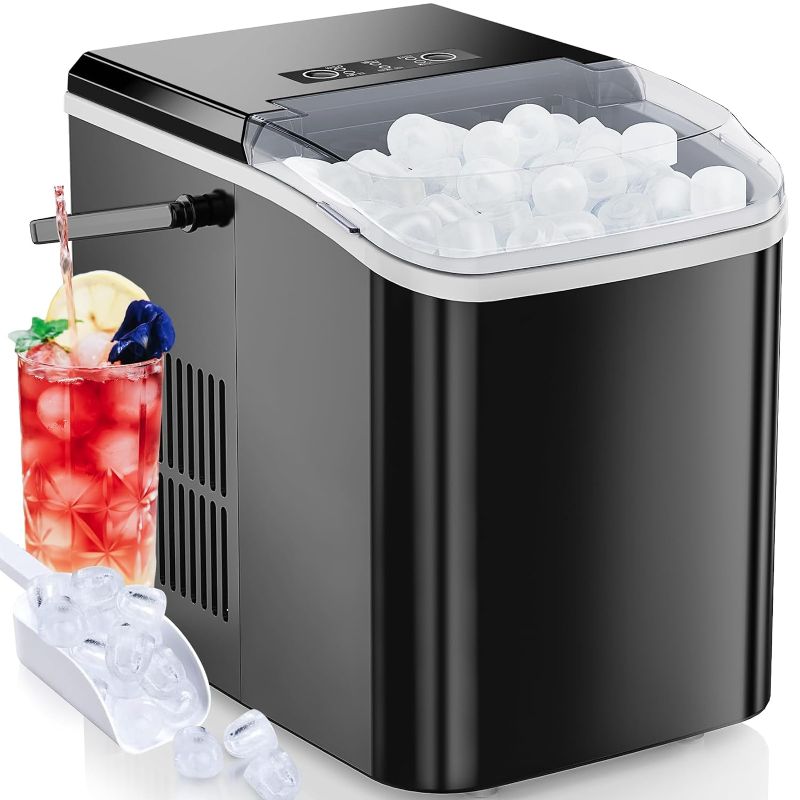 Photo 1 of ** use for parts**
DUMOS Countertop Ice Maker, Portable Ice Machine Self-Cleaning, 9 Cubes in 6 Mins, 26.5lbs/24Hrs, 2 Sizes of Bullet Ice, with Ice Scoop, Basket and Handle, Ice Cube Maker for Home Kitchen Party,Black
