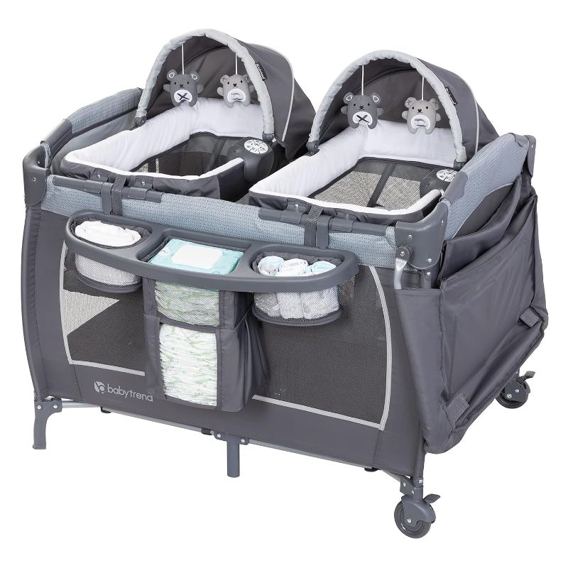 Photo 1 of Baby Trend Lil' Snooze Deluxe III for Twins, Cozy Grey