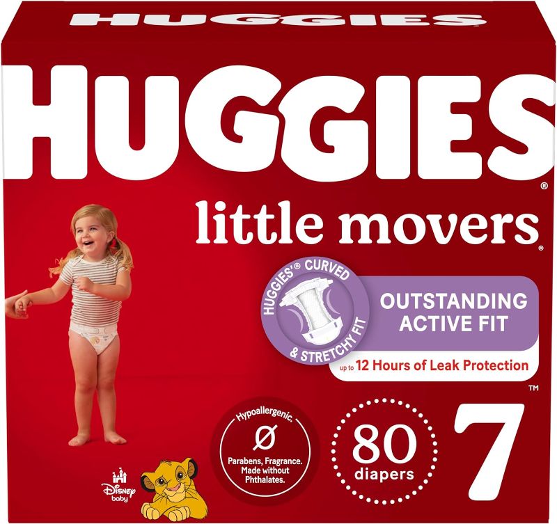 Photo 1 of ** unopend**
Huggies Size 7 Diapers, Little Movers Baby Diapers, Size 7 (41+ lbs), 80 Count (2 packs of 40), Packaging May Vary
