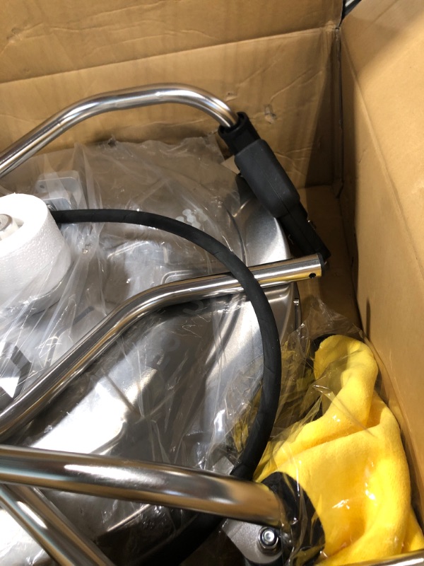 Photo 1 of EDOU Direct Pressure Washer Surface Cleaner - High-Pressure Washer for Concrete and Driveway - Dual Handle Cement Washer with Wheels - 4,500 PSI Max Working Pressure - Commercial Power Cleaner Metal 24"