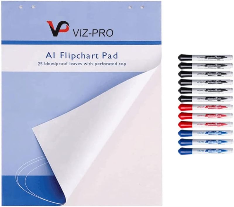 Photo 2 of $20–VIZ-PRO Standard Easel Pads, A1 Flipchart Paper Pad, 23 x 32 Inches, 25-Sheets/Pad
$60-- VIZ-PRO Whiteboard Easel, 36 x 24 Inches, Portable Dry Erase Board Height Adjustable for School Office and Home

