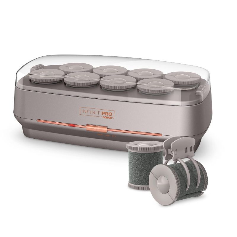 Photo 1 of CONAIR INFINITIPRO Hot Roller Set with Ionic Generator, Eight 2-inch Jumbo Rollers plus Eight 2-prong clips