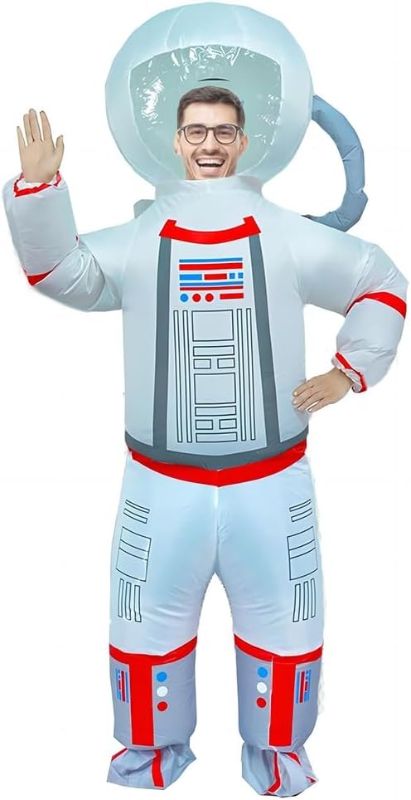 Photo 1 of MXoSUM Inflatable Astronaut Costume for Adults Funny Halloween Costume Space Blow-up Costume Fancy Dress