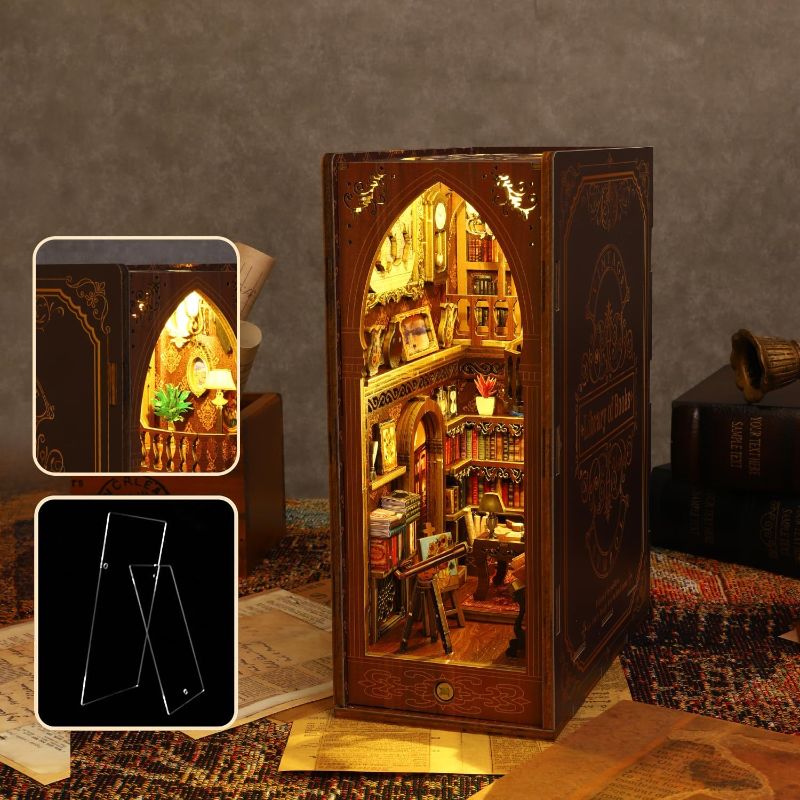 Photo 1 of ** similar to image**
Create Your Own Cyberpunk World with Ahilmrn's DIY Dollhouse Book Nook Shelf Insert Kit - 3D Wooden Puzzle Bookshelf with 45 LED Lights and Miniature Model Decor Tc36 Future