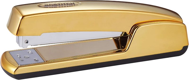 Photo 1 of Bostitch Office Professional Metal Executive Stapler, 20 Sheet Capacity, Gold Chrome (B5000-GOLD)
