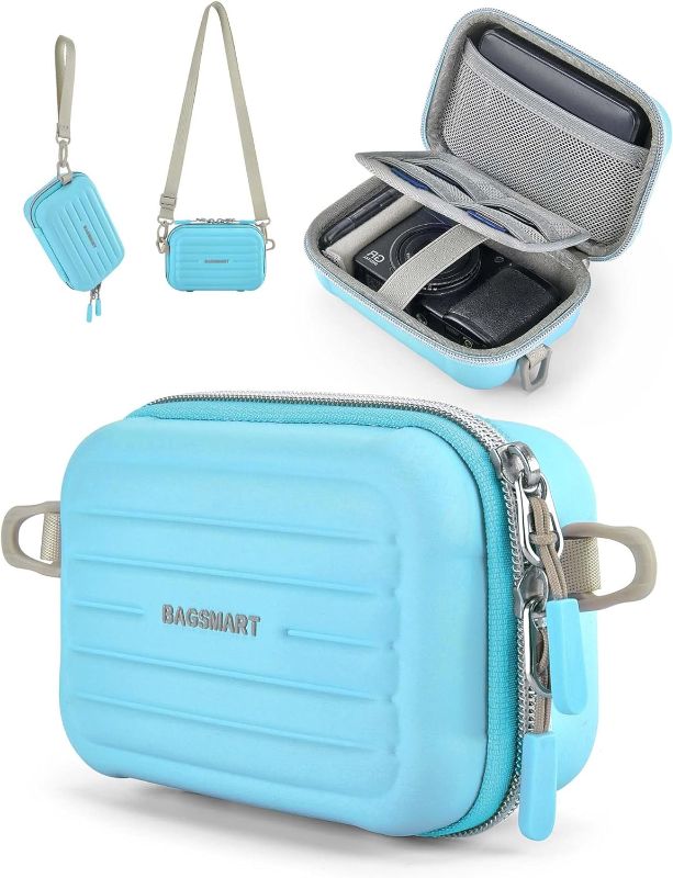 Photo 1 of BAGSMART Digital Camera Case, Waterproof & Protective Small Camera Bag with 2 Carrying Ways, Lightweight camera sling bag for Canon PowerShot/GoPro/Kodak Pixpro - Blue