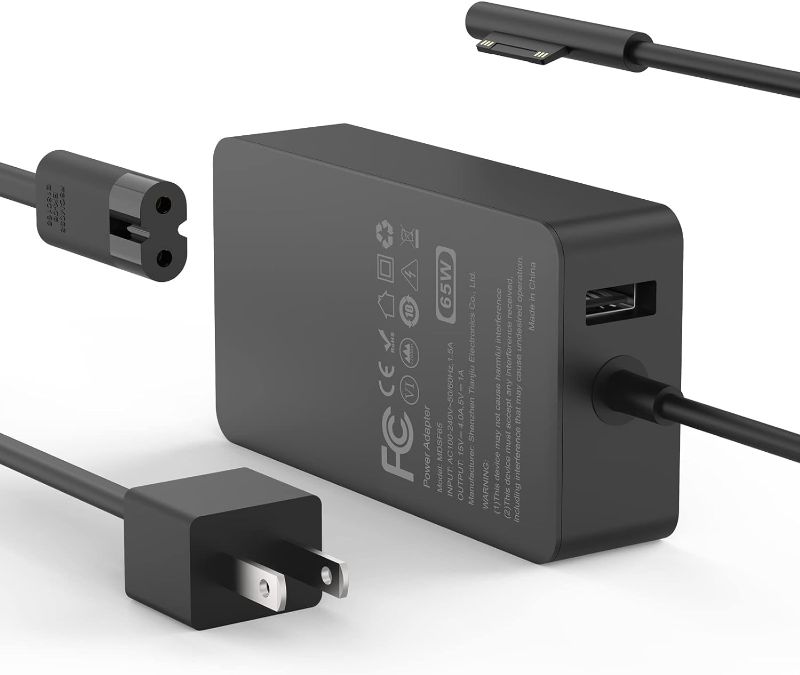 Photo 1 of ** missing plug**
65W Surface Pro Laptop Charger for Microsoft Surface Pro 10, 9, 8, 7+, 7, 6, 5, 4, 3, X, Windows Surface Laptop 6, 5, 4, 3, 2, 1, Surface Go Tablet, Surface Book 3, 2, 1, Support 44W, 36W, LED, 10FT