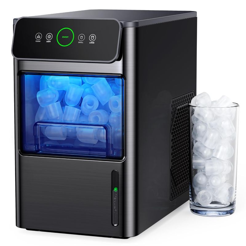 Photo 1 of *** NOT FUNCTIONAL**** SELLING AS PARTS***
 Ice Maker Coutertop Machine - Portable Ice Cube Maker, 2.6lbs Ice Basket with Bullet Ice in 6 Mins, Visible Water Level Window and Scoop, Stainless Steel, Ideal for Kitchen, Office, Camping
