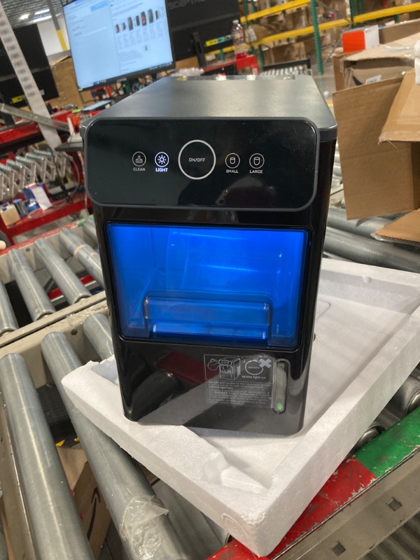 Photo 2 of *** NOT FUNCTIONAL**** SELLING AS PARTS***
 Ice Maker Coutertop Machine - Portable Ice Cube Maker, 2.6lbs Ice Basket with Bullet Ice in 6 Mins, Visible Water Level Window and Scoop, Stainless Steel, Ideal for Kitchen, Office, Camping
