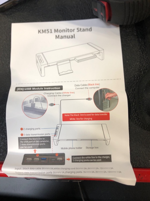 Photo 4 of Monitor Stand Riser, Foldable Computer Monitor Stand for Desk with USB 3.0 and Charging Prot, Laptop & Monitor Riser for Desk with Storage Drawer and Tablet Phone Hold