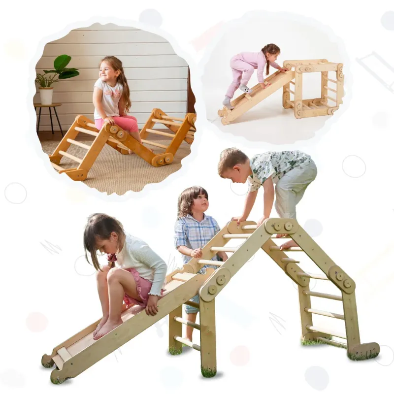 Photo 1 of 2in1 Montessori Climbing Set: Snake Ladder + Slide Board/Climbing Ramp
