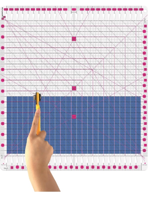 Photo 1 of Quilting Ruler- 12.5 * 12.5" Slotted Rulers for Quilting and Sewing Quilt Strip Rulers for Fabric Precise Cutting