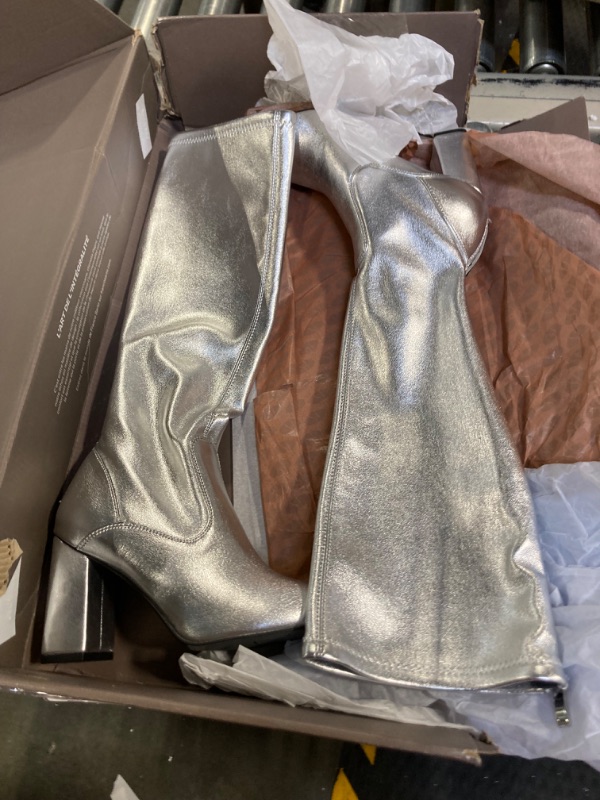 Photo 3 of Franco Sarto Women's Katherine Knee High Boot 5 Silver Metallic