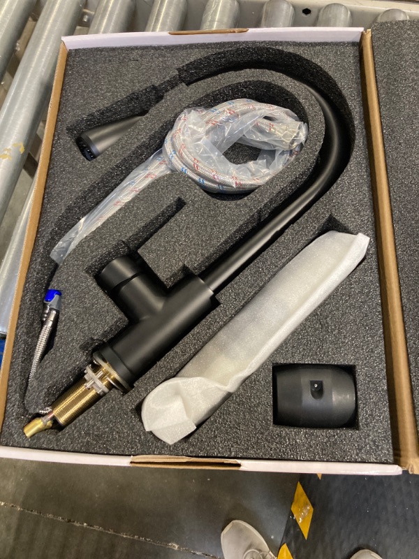 Photo 1 of Black Kitchen Faucets with Pull Down Sprayer Kitchen Sink Faucet with Pull Out Sprayer Single Hole Deck Mount Single Handle Stainless Steel Grifos De Cocina 866068R Standard Pull Out Faucet Matte Black