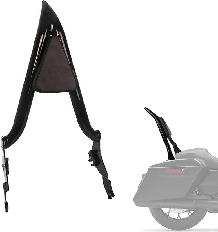 Photo 1 of  Black Sissy Bar, Detachable Passenger Backrest Rear Pad Compatible for Harley Davidson