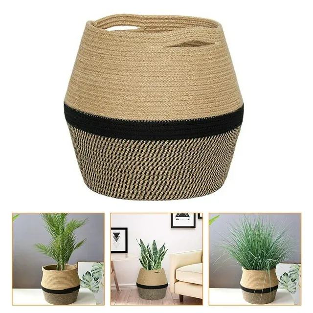 Photo 1 of 1Pc Woven Basket Toys Sundries Storage Basket Plant Basket (Assorted Color)
