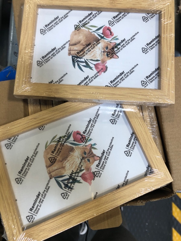 Photo 2 of 12 Pieces 4 x 6 Inches Wooden Picture Frame Photo Frame with Mat and Real Glass Natural Wood Frames Wall and Tabletop Picture Frames for Home Office Restaurant https://a.co/d/f2Xyrpy