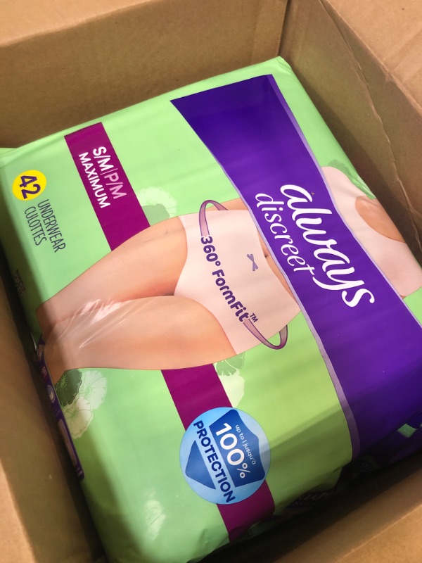 Photo 2 of Always Discreet Adult Underwear Pull On Small/Medium Disposable Heavy Absorbency, 03700088736 - Pack of 19 Small/Medium (Pack of 19)
