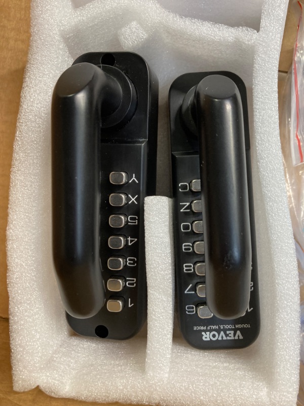 Photo 1 of VEVOR Mechanical Keyless Entry Door Lock, 14 Digit Keypad, Water-Proof Zinc Alloy, Embedded Outdoor Gate Door Locks Set with Keypad and Handle, Easy to Install, for Garden, Garage, Yard, Storage Shed Embedded-Single Side Keyboard
