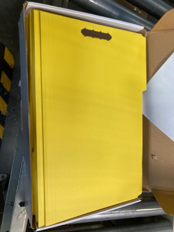 Photo 2 of Blue Summit Supplies Yellow File Folders with Prongs, Legal Size, and 1/3 Cut Reinforced Tabs, Durable 2 Prongs, Designed to Organize Standard Medical or Law Files, 50 Pack