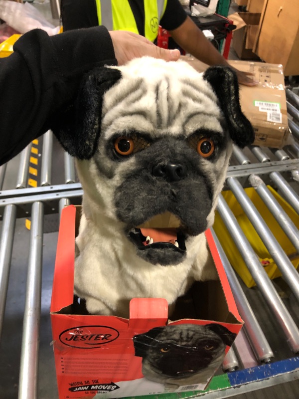 Photo 3 of elope Realistic Animal Costume Mask for Adults - Jaw-Dropping Mouth Movement for Immersive Fun Pug