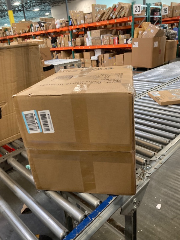 Photo 1 of SOFT Round Velvet Storage Ottoman Footstool 3D Wrinkle Stitching, Silver Brushed Stainless Ring, Footstool is Suitable for Bedroom, Make-up Chair and Living Room (Blue, Large) Blue Large