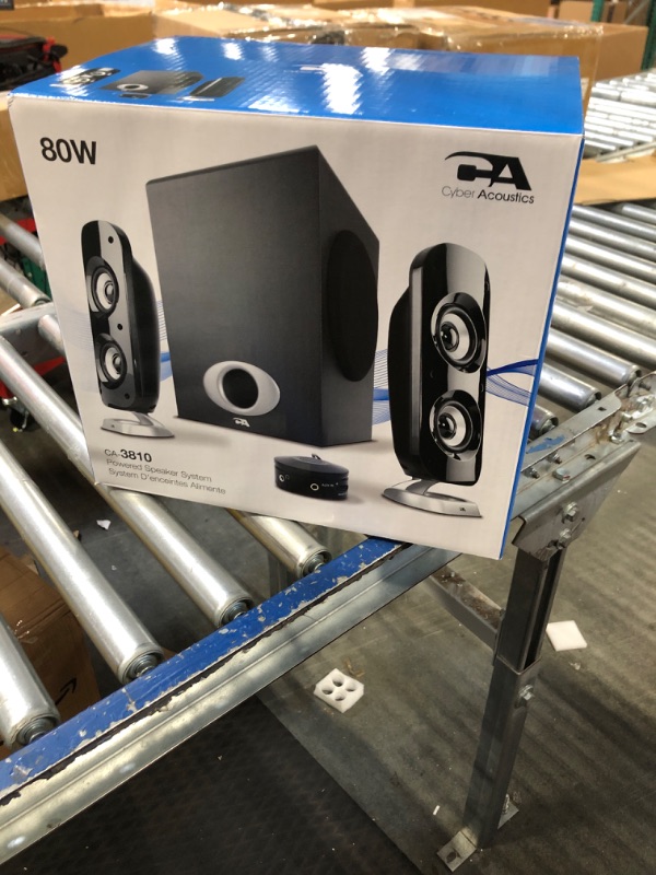 Photo 1 of Cyber Acoustics 2.1 Speaker Sound System with Subwoofer for PC, Stereo, Tablet, Smartphone and Gaming Systems - 80W Peak Power (CA-3810)