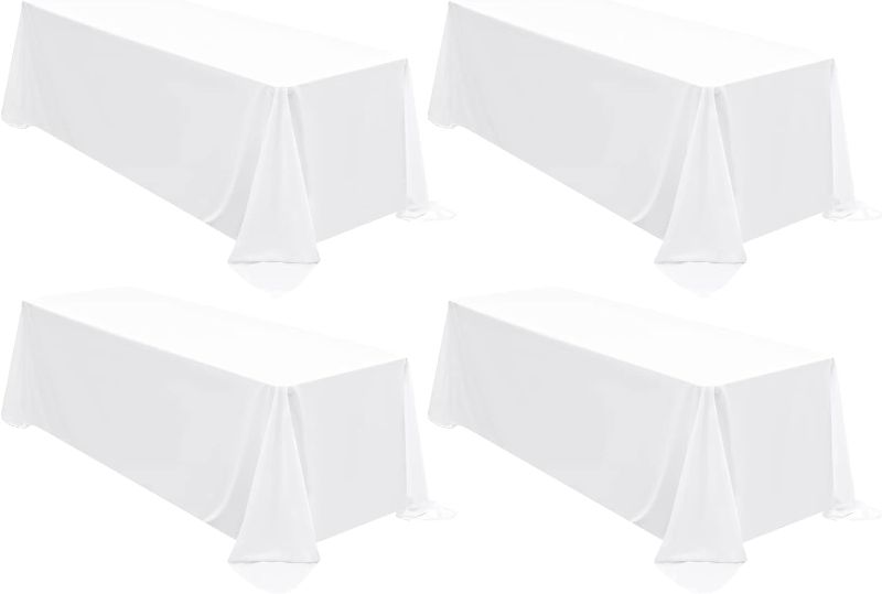 Photo 1 of 
4 Packs 90 x 132 Inch Tablecloth, White