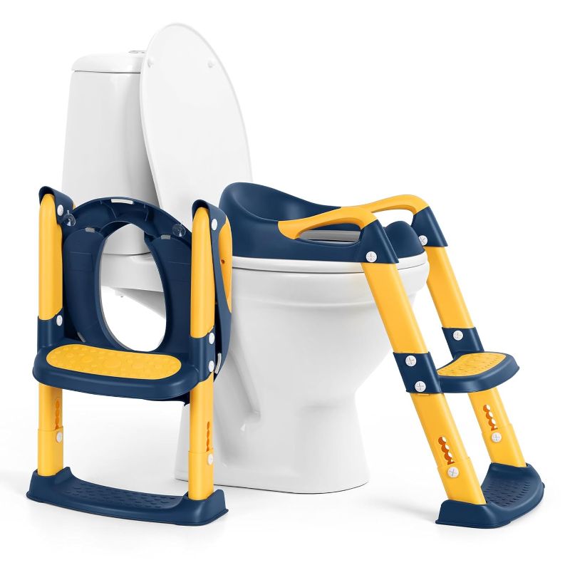Photo 1 of Fedicelly Potty Training Seat Step Stool Ladder Toddlers,Potty Training Toilet Seat Kids ,Toilet Training Potty Chair for Boys Girls (Sky Blue)