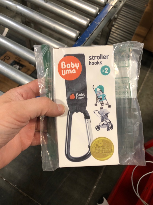 Photo 1 of Baby Uma Stroller Hooks for Hanging Bags and Shopping - MadeForMums & Lovedbyparents Award-Winning Stroller Clips - Universal Stroller Clips for Bags - Black, 2 Pack Black & Silver