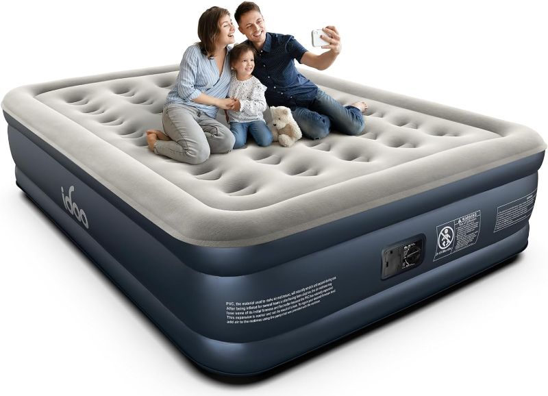 Photo 1 of iDOO Queen Air Mattress with Built in Pump, Durable Inflatable Mattress for Guests & Home, 18" Raised Comfort Blow up Mattress, Air Bed, colchon inflable, Airbed
