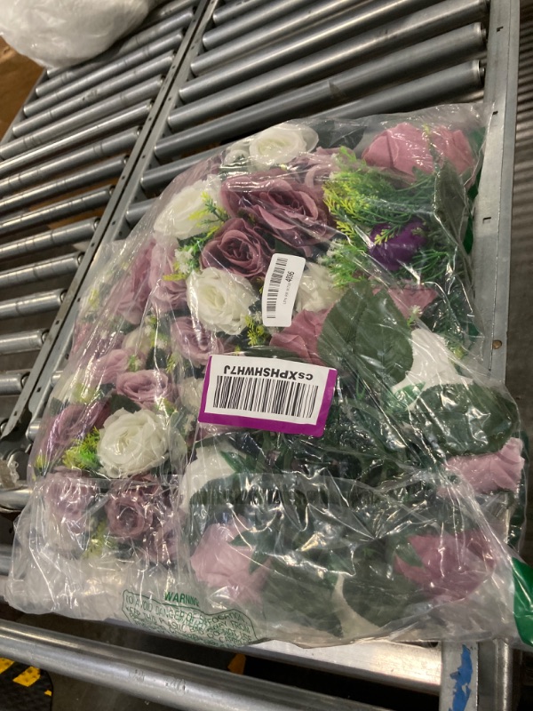 Photo 1 of 15 Heads Purple Flower Balls, Purple Flower Centerpieces for Tables, Wedding Flower Balls for Centerpieces, Parties, Home Living, Holiday Decor, White+ Light Purple White+light Purple 6Pcs