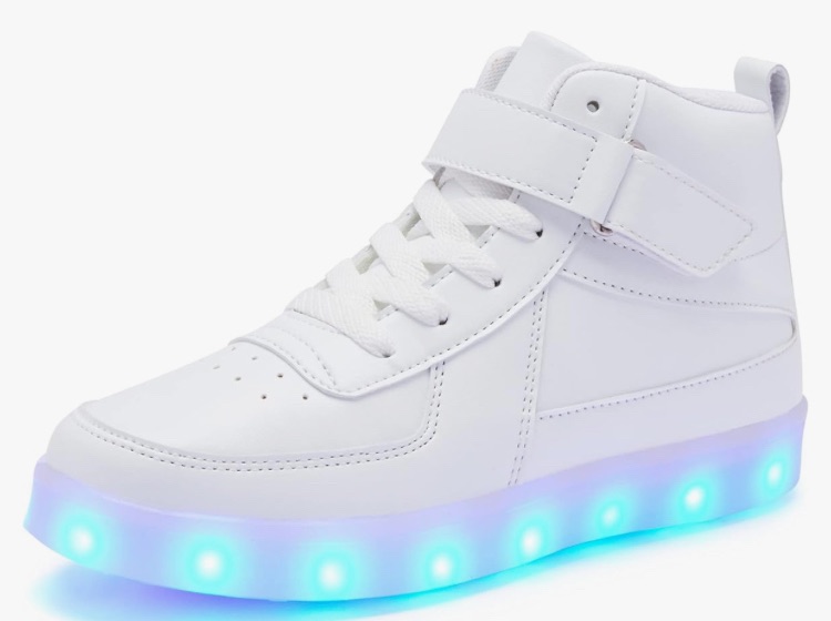 Photo 1 of Bepoaa Kids LED Light up Shoes USB Charging Flashing Light Up High-top Sneakers for Boys and Girls Child Unisex SIZE shoe size to 43 UK size