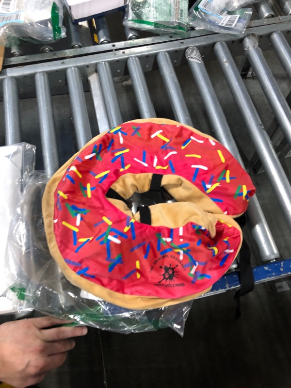 Photo 3 of Dog Donut Collar | Great Alternative to a Traditional Dog Cone or a Soft Dog Cone Collar | Our Inflatable Dog Cone is an Excellent Cone for Dogs After Surgery | Dog Cones for Medium Dogs (Pink)
