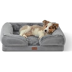 Photo 1 of Bedsure Orthopedic Dog Bed for Medium Dogs - Waterproof Dog Sofa Beds Medium, Supportive Foam Pet Couch Bed with Removable Washable Cover, Waterproof Lining and Nonskid Bottom, Grey
