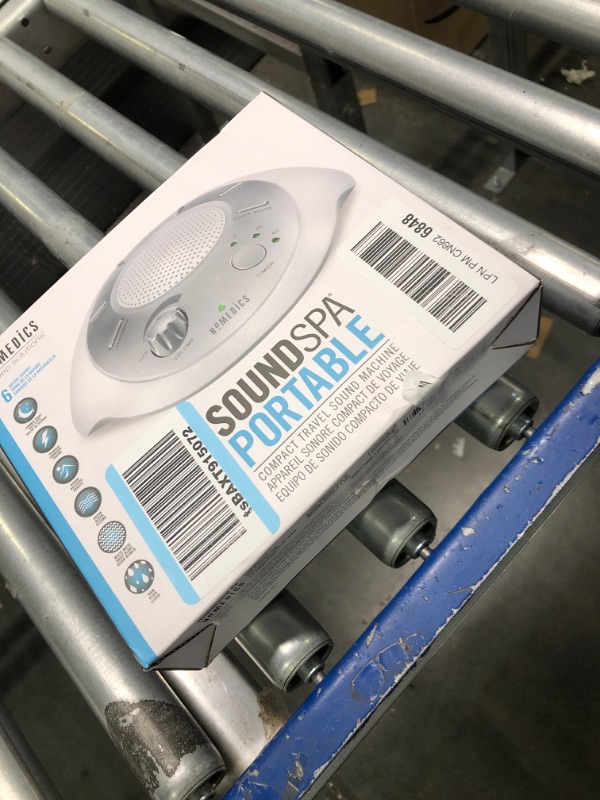 Photo 1 of Homedics SoundSleep White Noise Sound Machine, Silver, Small Travel Sound Machine with 6 Relaxing Nature Sounds, Portable Sound Therapy for Home, Office, Nursery, Auto-Off Timer, By Homedics
