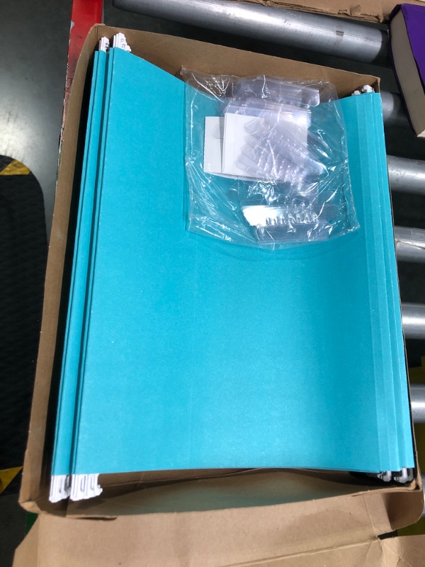 Photo 3 of Pendaflex Recycled Hanging File Folders, Letter Size, Aqua, 25/Box (PFX 81616)