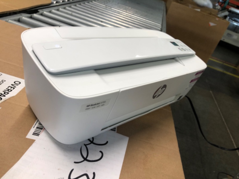 Photo 2 of ****NON FUNCTIONAL//SOLD AS PARTS**** 
HP DeskJet 3755 Compact All-in-One Wireless Printer - Stone Accent (J9V91A) and Ink-Cartridges - 4 Colors Stone Printer + Standard Ink