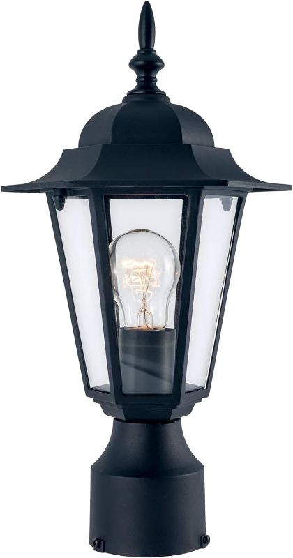 Photo 1 of **LIKE NEW**YaoKuem Outdoor Post Light, Pole Lantern, E26 Base 60W Max, Metal Housing Plus Glass, Wet Location Rated, Bulbs not Included Black