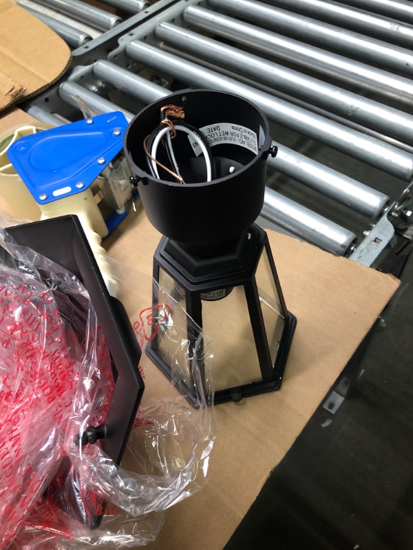 Photo 2 of **LIKE NEW**YaoKuem Outdoor Post Light, Pole Lantern, E26 Base 60W Max, Metal Housing Plus Glass, Wet Location Rated, Bulbs not Included Black