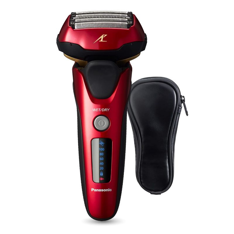 Photo 1 of **LIKE NEW**Panasonic ARC5 Electric Razor for Men with Pop-up Trimmer, Wet Dry 5-Blade Electric Shaver with Intelligent Shave Sensor and 16D Flexible Pivoting Head - ES-ALV6HR (Red) ALV6 Electric Shaver