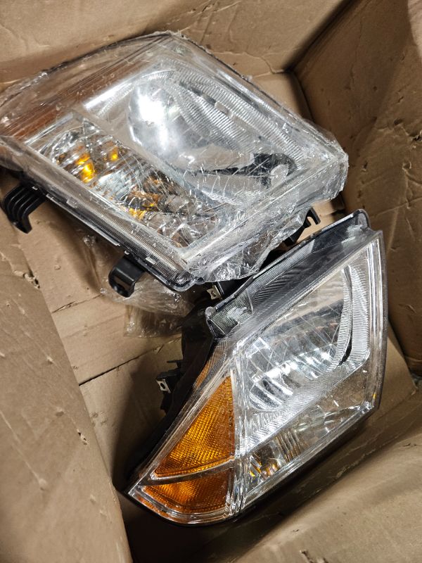 Photo 3 of Headlight Assembly Fit for 2005-2008 Nissan Frontier / 2005-2007 Pathfinder, Pair of Chrome Headlamp Halogen Left/Driver and Right & Passenger Side