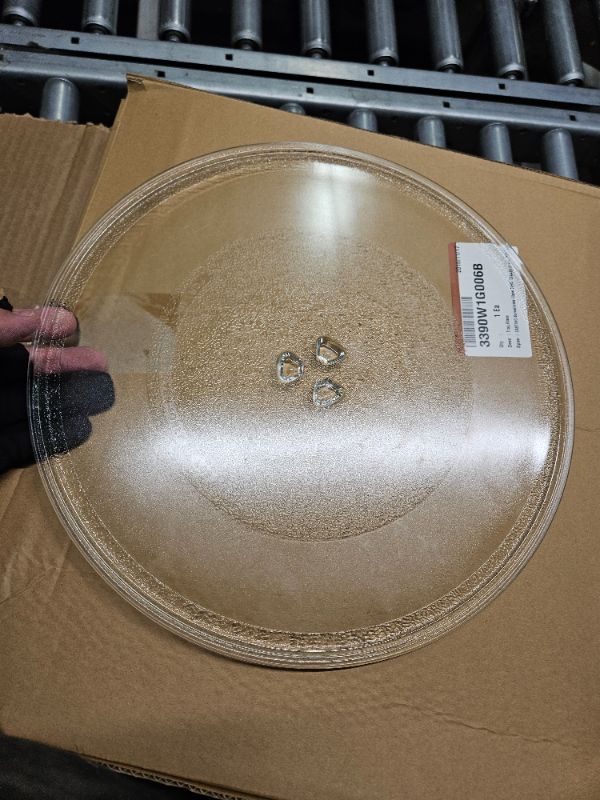 Photo 2 of 12.75" Microwave Replacement Turntables for GE, LG, Whirlpool, Kenmore, Sears 12 3/4 inch Microwave Glass Plate, Replaces WB49X10074 3390W1A027A Microwave Glass Turntable
