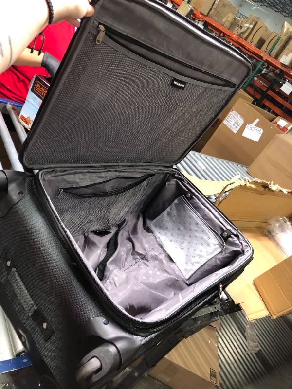 Photo 4 of **LIKE NEW**SwissGear Sion Softside Expandable Roller Luggage, Dark Grey, Carry-On 21-Inch
