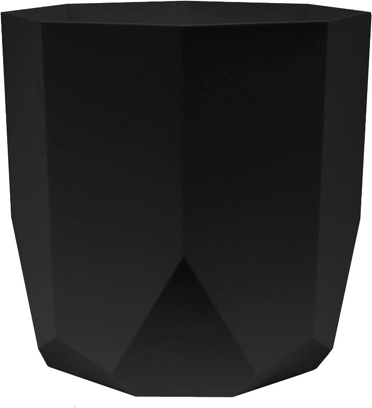 Photo 1 of Bloem Tuxton Modern Hexagon Small Planter: 10" - Black - Matte Finish, Durable Resin, Modern Design, Optional Drainage Holes, for Indoor and Outdoor Use, Gardening, 2.7 Gallon Capacity