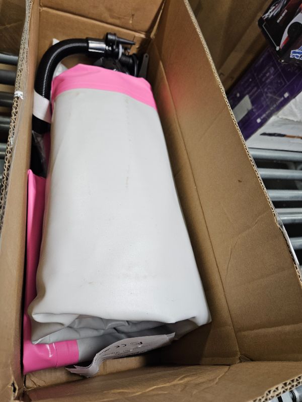 Photo 1 of **LIKE NEW**DOBESTS Inflatable Gymnastic Mat Air Track Tumbling Mat 10ft 13ft 16ft 20ft 4/8 Inch Thick Air Mat Tumble Track Air Barrel Gymnastics Roller with Electric Air Pump Pink 6.6ft*3.3ft*4in(2*1*0.1m)