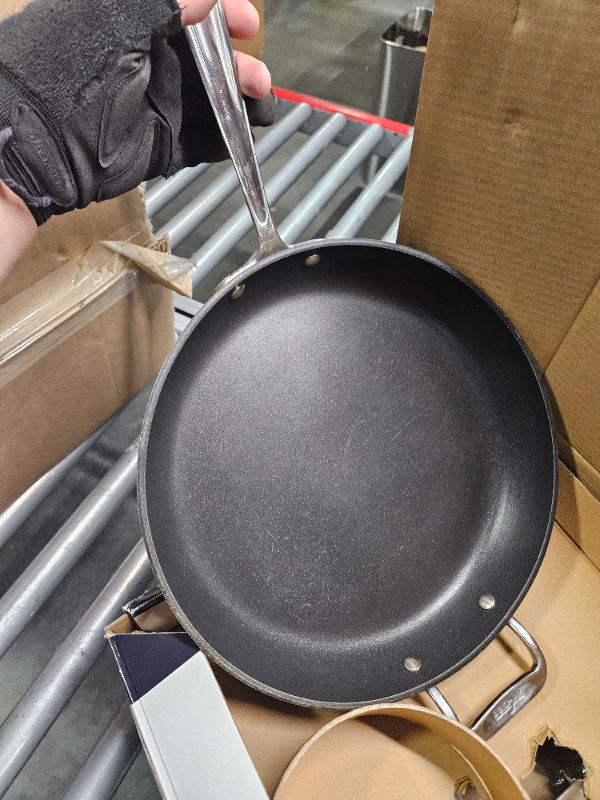 Photo 2 of **GOOD USED**All-Clad HA1 Hard Anodized Nonstick Fry Pan 12 Inch Induction Oven Broiler Safe 500F, Lid Safe 350F Pots and Pans, Cookware Black
