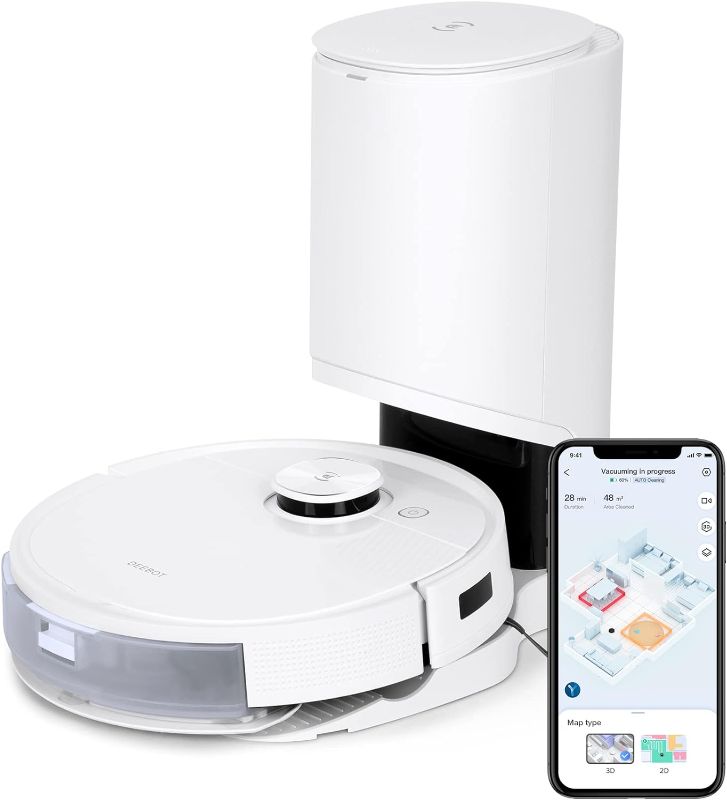 Photo 1 of **SEALED**ECOVACS DEEBOT T9+ Robot Vacuum and Mop Combo with Auto-Empty Station, Precision Laser Mapping, 3D Maps, Oscillating Mopping, 3000Pa Suction, Hands-Free Cleaning for Up to 60 days, Air Freshener,White
