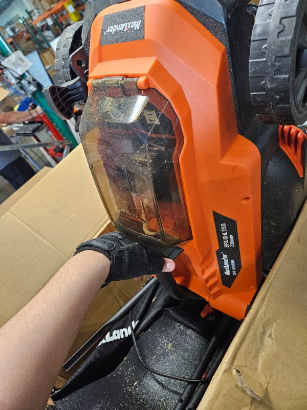 Photo 2 of **HEAVILY USED**Maxlander Lawn Mower, 13Inch Electric Lawn Mower Cordless, 20V 2-in-1 Battery Powered Lawn Mower with Brushless Motor, 5-Position Height Adjustment, Battery and Charger Included 13'' Lawn Mower w/1x4.0 Battery