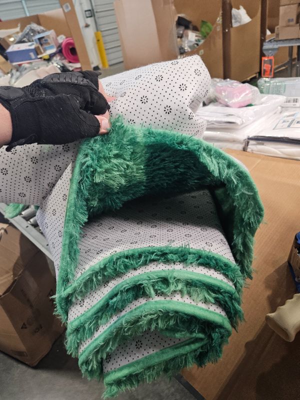 Photo 1 of **GOOD USED**8x10 Feet Large Area Rugs for Living Room, Tie-Dyed Green Shaggy Rug Fluffy Throw Carpets, Ultra Soft Plush Modern Indoor Fuzzy Rugs for Bedroom Girls Kids Nursery Room Dorm Home Decor 8x10 Feet Green
